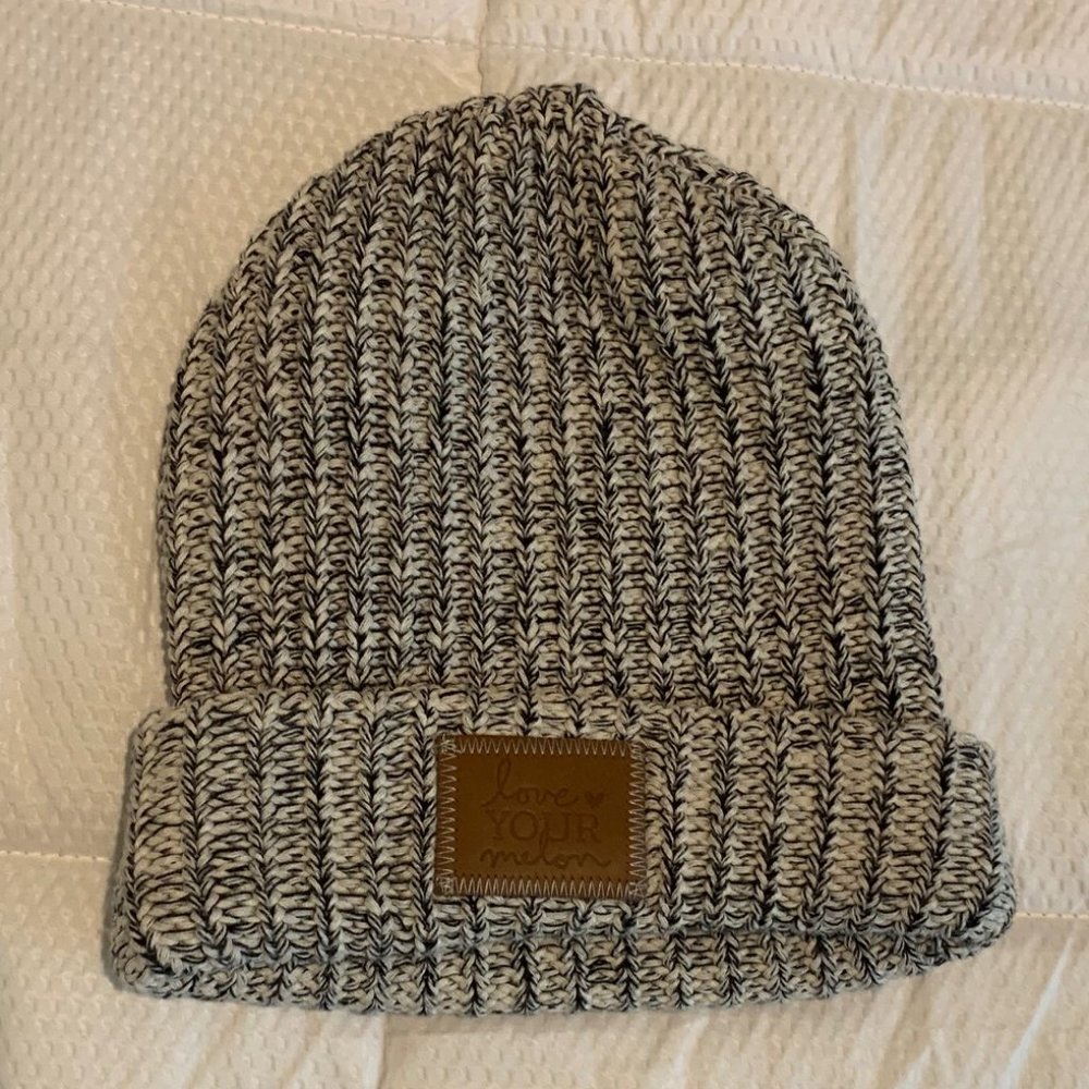 Love Your Melon Black & White Specked Beanie